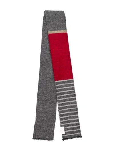 Pre-owned Brunello Cucinelli Cashmere Printed Scarf In Gray