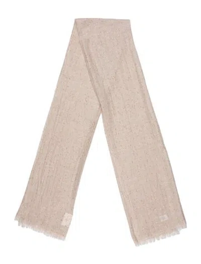 Pre-owned Brunello Cucinelli Cashmere Printed Scarf W/ Tags In Neutral