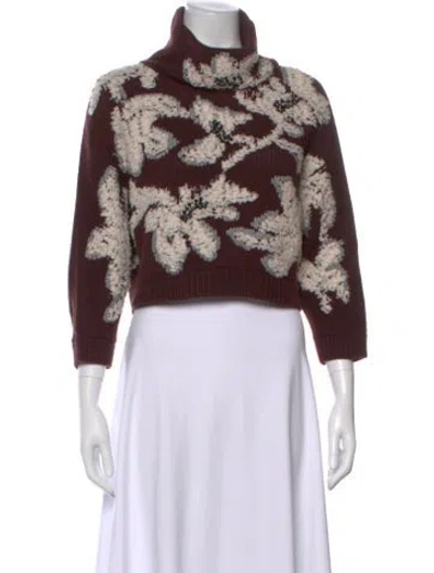 Pre-owned Brunello Cucinelli Cashmere Printed Sweater In Brown