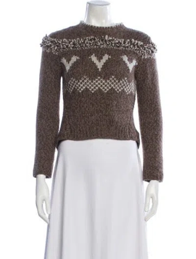 Pre-owned Brunello Cucinelli Cashmere Printed Sweater In Brown