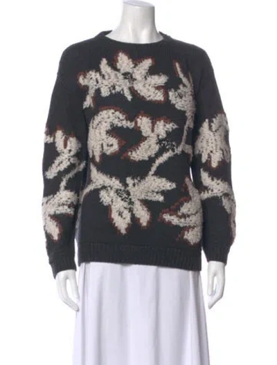 Pre-owned Brunello Cucinelli Cashmere Printed Sweater In Gray