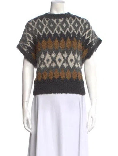 Pre-owned Brunello Cucinelli Cashmere Printed Sweater In Multi