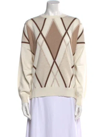 Pre-owned Brunello Cucinelli Cashmere Printed Sweater In Neutral
