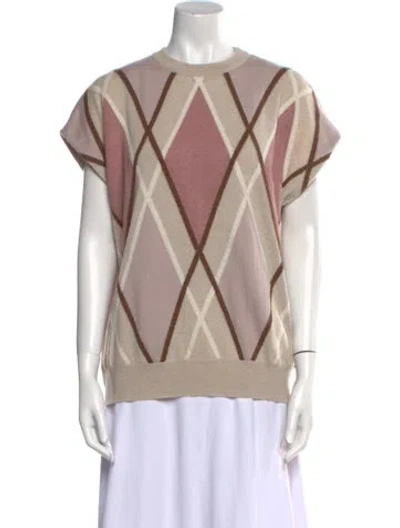 Pre-owned Brunello Cucinelli Cashmere Printed Sweater In Neutral