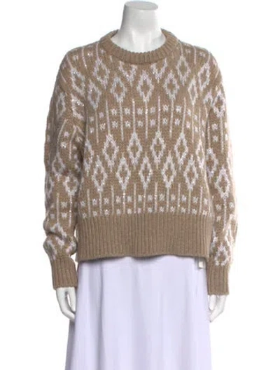 Pre-owned Brunello Cucinelli Cashmere Printed Sweater In Neutral