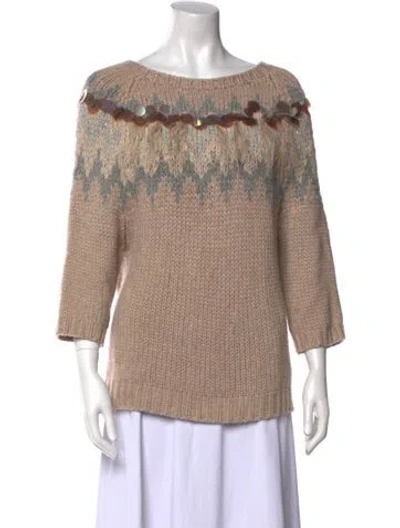 Pre-owned Brunello Cucinelli Cashmere Printed Sweater In Neutral