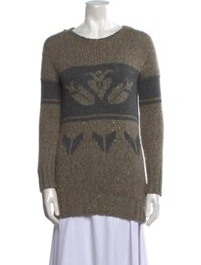 Pre-owned Brunello Cucinelli Cashmere Printed Sweater In Neutral