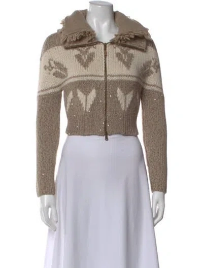 Pre-owned Brunello Cucinelli Cashmere Printed Sweater In Neutral