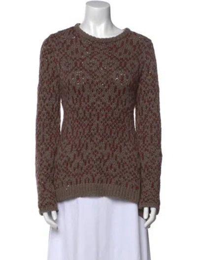 Pre-owned Brunello Cucinelli Cashmere Printed Sweater In Red