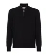 Brunello Cucinelli Cashmere Quarter-zip Sweater In Black