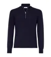 Brunello Cucinelli Cashmere Quarter-zip Sweater In Blue
