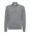 Brunello Cucinelli Cashmere Quarter-zip Sweater In Gray