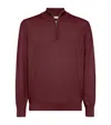 Brunello Cucinelli Cashmere Quarter-zip Sweater In Burgundy