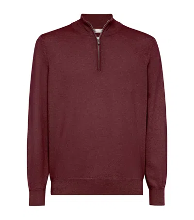 BRUNELLO CUCINELLI CASHMERE QUARTER-ZIP SWEATER