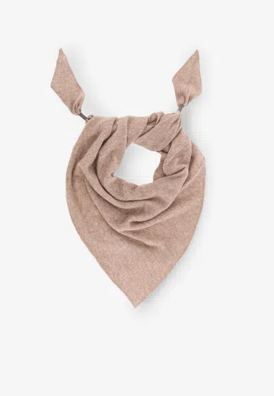 Brunello Cucinelli Cashmere Rectangular Scarf In Nude