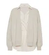Brunello Cucinelli Cashmere Removable-blouse Cardigan In Neutral
