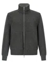 Brunello Cucinelli Cashmere Reversible Bomber Jacket Puffer Jackets Gray In Gray