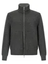 Brunello Cucinelli Cashmere Reversible Bomber Jacket Puffer Jackets Gray In Gray