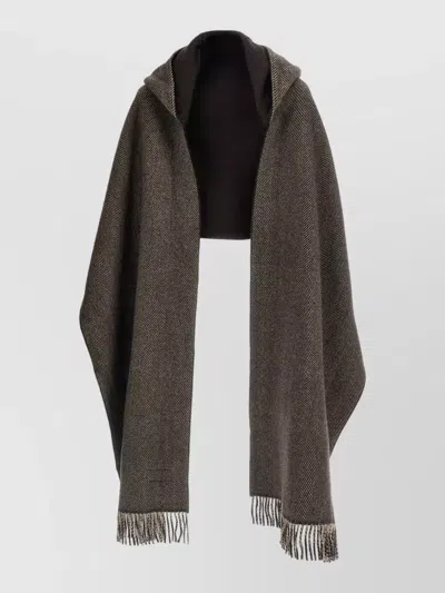 Brunello Cucinelli Scarf With Reversible Hood In Multi