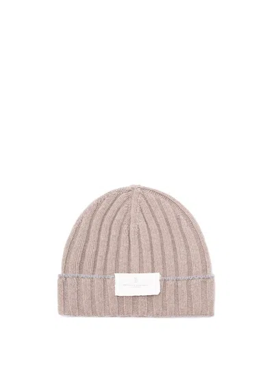 BRUNELLO CUCINELLI CASHMERE RIB KNIT BEANIE