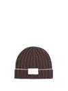 Brunello Cucinelli Men Cashmere Rib Knit Beanie In Brown