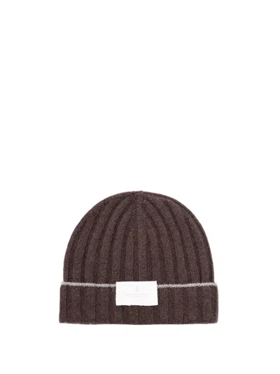 BRUNELLO CUCINELLI CASHMERE RIB KNIT BEANIE