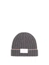 Brunello Cucinelli Men Cashmere Rib Knit Beanie In Gray