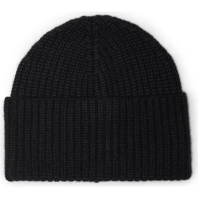Brunello Cucinelli Cashmere Rib Knit Beanie In Black