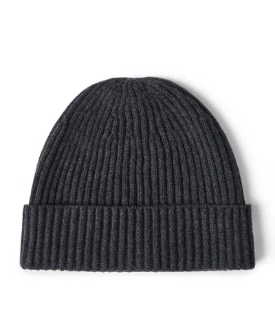 Brunello Cucinelli Cashmere Rib Knit Beanie In Black