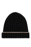 Brunello Cucinelli Ribbed Beanie In Black