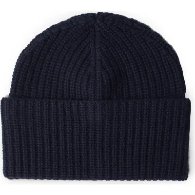 Brunello Cucinelli Cashmere Rib Knit Beanie In Blue