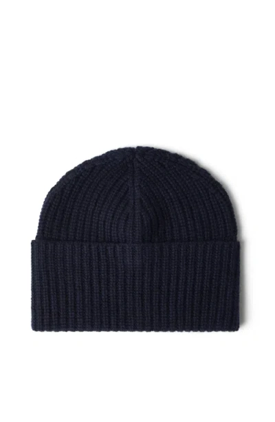 Brunello Cucinelli Cashmere Rib Knit Beanie In Blue