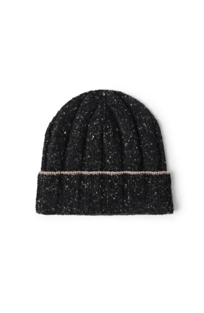Brunello Cucinelli Cashmere Rib Knit Beanie In Gray