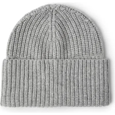 Brunello Cucinelli Cashmere Rib Knit Beanie In Gray