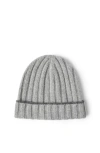Brunello Cucinelli Cashmere Rib Knit Beanie In Gray