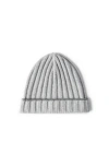 Brunello Cucinelli Cashmere Rib Knit Beanie In Gray
