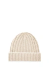 Brunello Cucinelli Cashmere Rib Knit Beanie In Brown