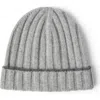 Brunello Cucinelli Cashmere Rib Knit Beanie In Grey