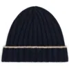 Brunello Cucinelli Cashmere Rib Knit Beanie In Navy Blue