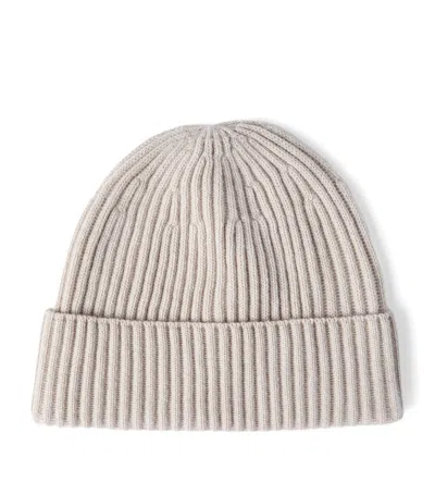 Brunello Cucinelli Cashmere Rib Knit Beanie In Neutral