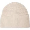 Brunello Cucinelli Cashmere Rib Knit Beanie In White