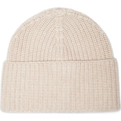 Brunello Cucinelli Cashmere Rib Knit Beanie In Sand