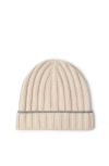 Brunello Cucinelli Cashmere Rib Knit Beanie In Neutral