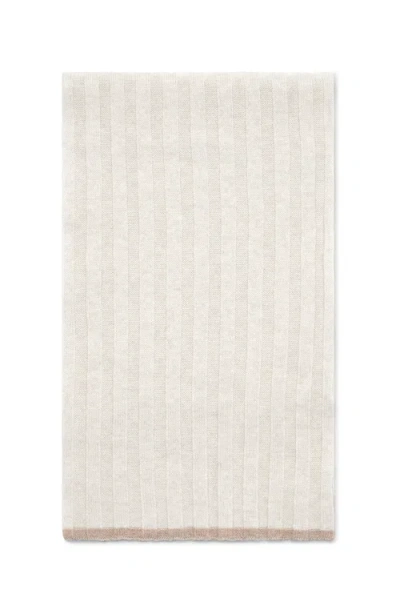 Brunello Cucinelli Cashmere Rib Knit Scarf In Camel