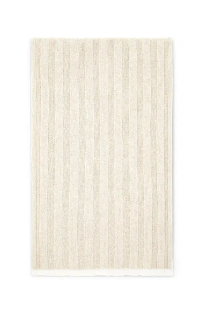 Brunello Cucinelli Cashmere Rib Knit Scarf In Hazelnut