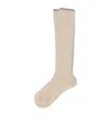 Brunello Cucinelli Cashmere Rib-knit Socks In Beige