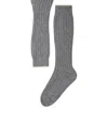 Brunello Cucinelli Cashmere Rib-knit Socks In Gray