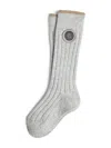 Brunello Cucinelli Cashmere Rib-knit Socks In Grey