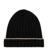Brunello Cucinelli Ribbed Beanie In Black