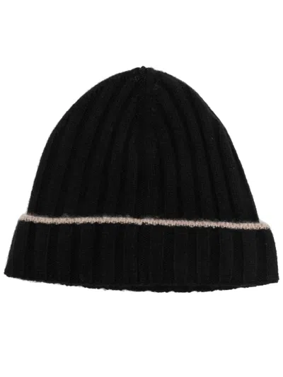 BRUNELLO CUCINELLI CASHMERE RIBBED BEANIE